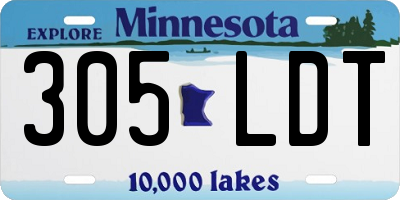 MN license plate 305LDT