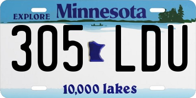 MN license plate 305LDU