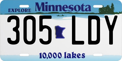 MN license plate 305LDY