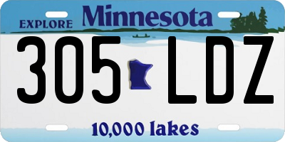 MN license plate 305LDZ