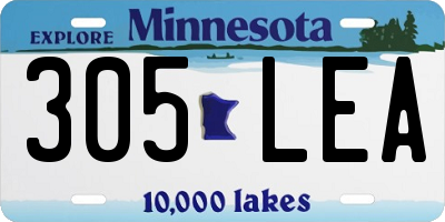 MN license plate 305LEA