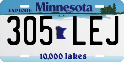 MN license plate 305LEJ