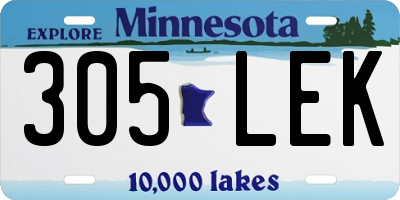 MN license plate 305LEK
