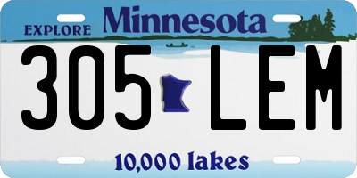 MN license plate 305LEM