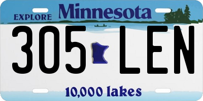 MN license plate 305LEN