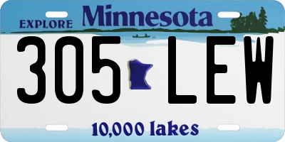 MN license plate 305LEW