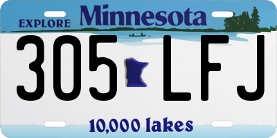 MN license plate 305LFJ