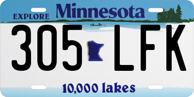 MN license plate 305LFK