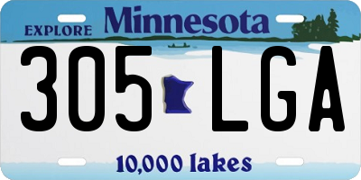MN license plate 305LGA