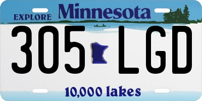 MN license plate 305LGD