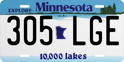MN license plate 305LGE