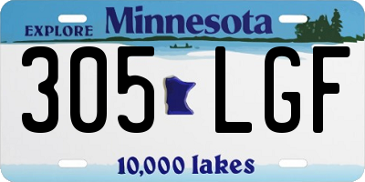 MN license plate 305LGF