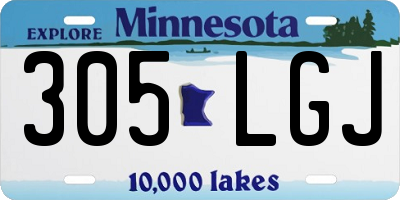 MN license plate 305LGJ