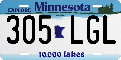 MN license plate 305LGL