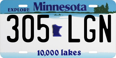 MN license plate 305LGN