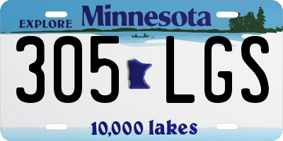 MN license plate 305LGS