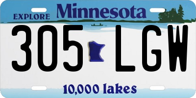 MN license plate 305LGW