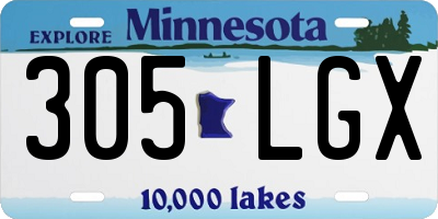 MN license plate 305LGX