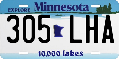 MN license plate 305LHA