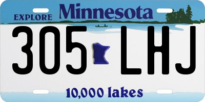 MN license plate 305LHJ