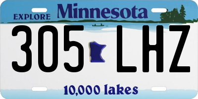 MN license plate 305LHZ