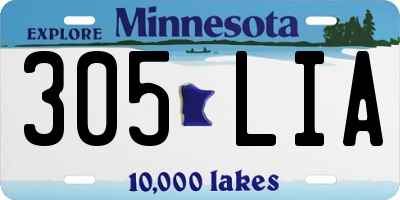 MN license plate 305LIA