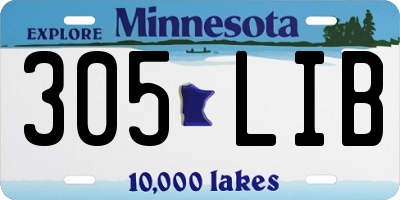 MN license plate 305LIB