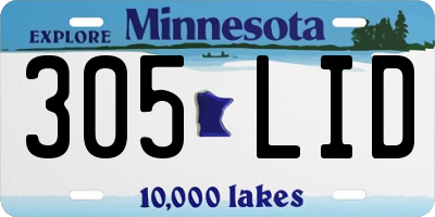 MN license plate 305LID