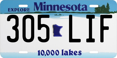 MN license plate 305LIF