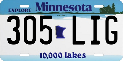 MN license plate 305LIG
