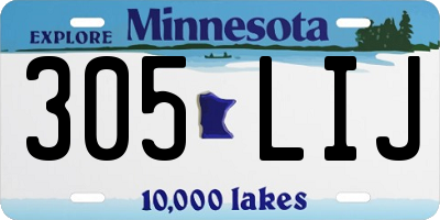 MN license plate 305LIJ