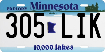 MN license plate 305LIK