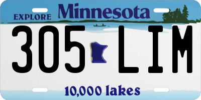 MN license plate 305LIM