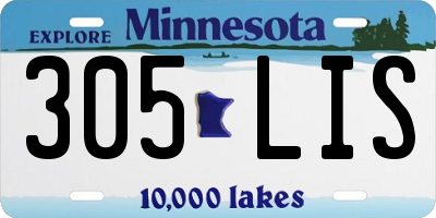 MN license plate 305LIS