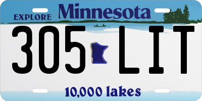 MN license plate 305LIT
