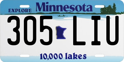 MN license plate 305LIU