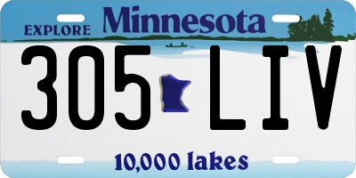 MN license plate 305LIV