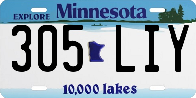 MN license plate 305LIY