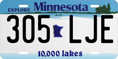 MN license plate 305LJE