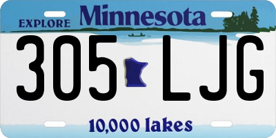 MN license plate 305LJG