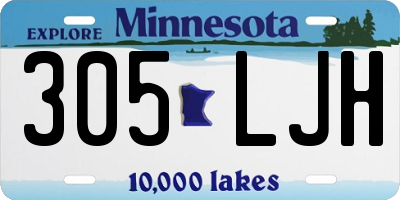 MN license plate 305LJH