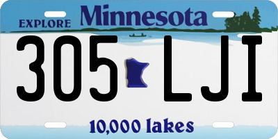MN license plate 305LJI