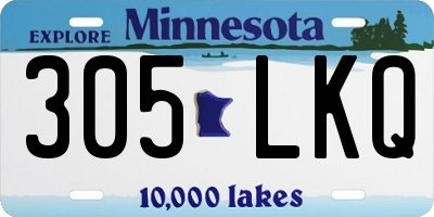 MN license plate 305LKQ