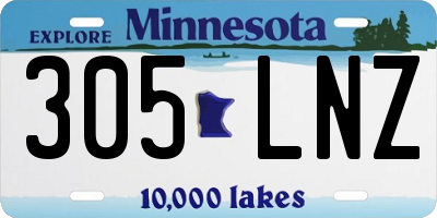 MN license plate 305LNZ