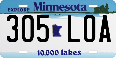 MN license plate 305LOA