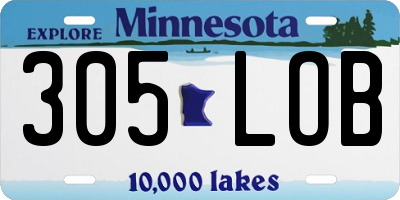 MN license plate 305LOB