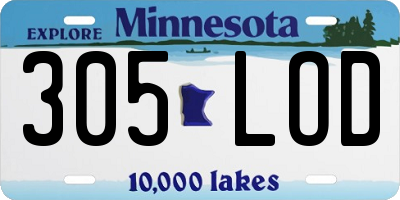 MN license plate 305LOD
