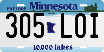 MN license plate 305LOI
