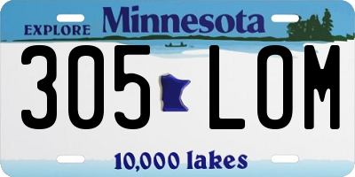 MN license plate 305LOM