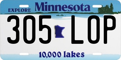 MN license plate 305LOP